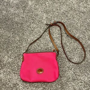 Hot Pink Dooney & Bourke canvas crossbody. Like New.